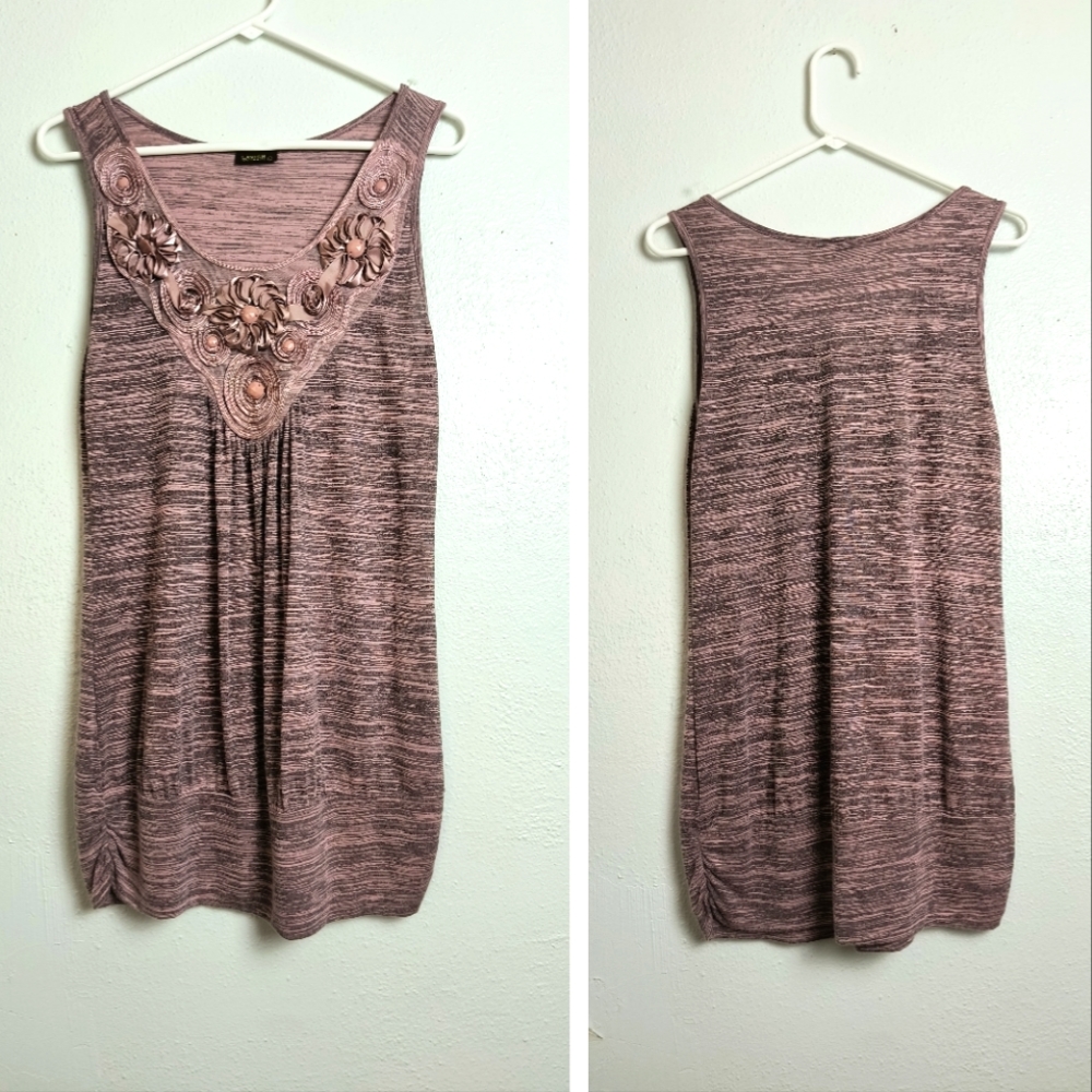 Lavish Maternity Women's L Tank Top Blouse Heather Pink
